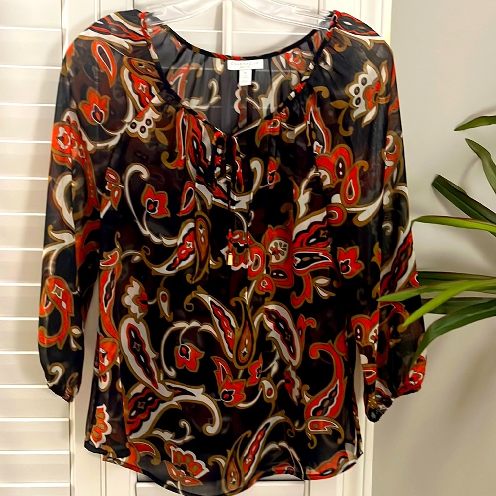 Charter Club PP tie-neck blouse